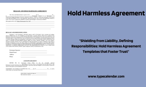 Free Printable Hold Harmless Agreement Templates [PDF, Word] Real Estate