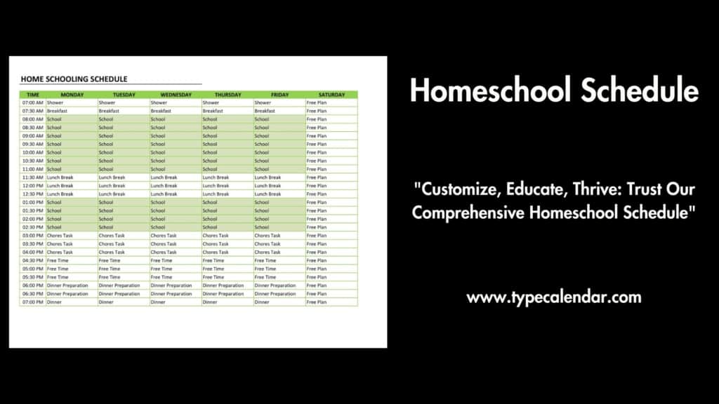 Free Printable Homeschool Schedule Templates [PDF, Word, Excel]