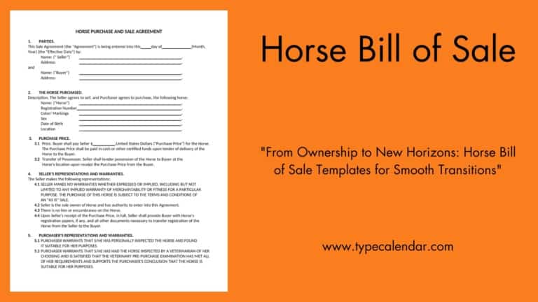 Free Printable Horse Bill of Sale Templates [PDF, Word] Example
