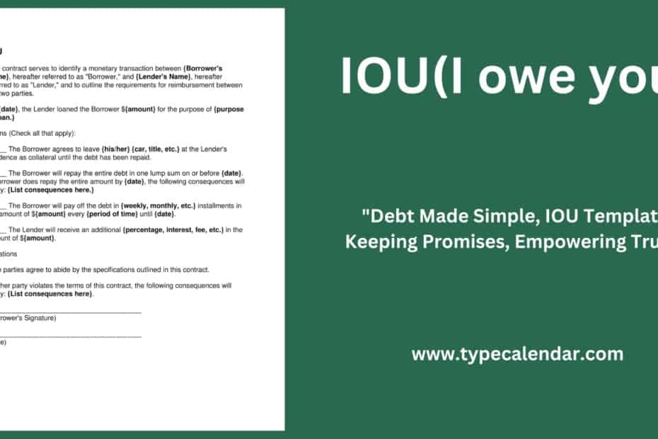 IOU(I owe you)