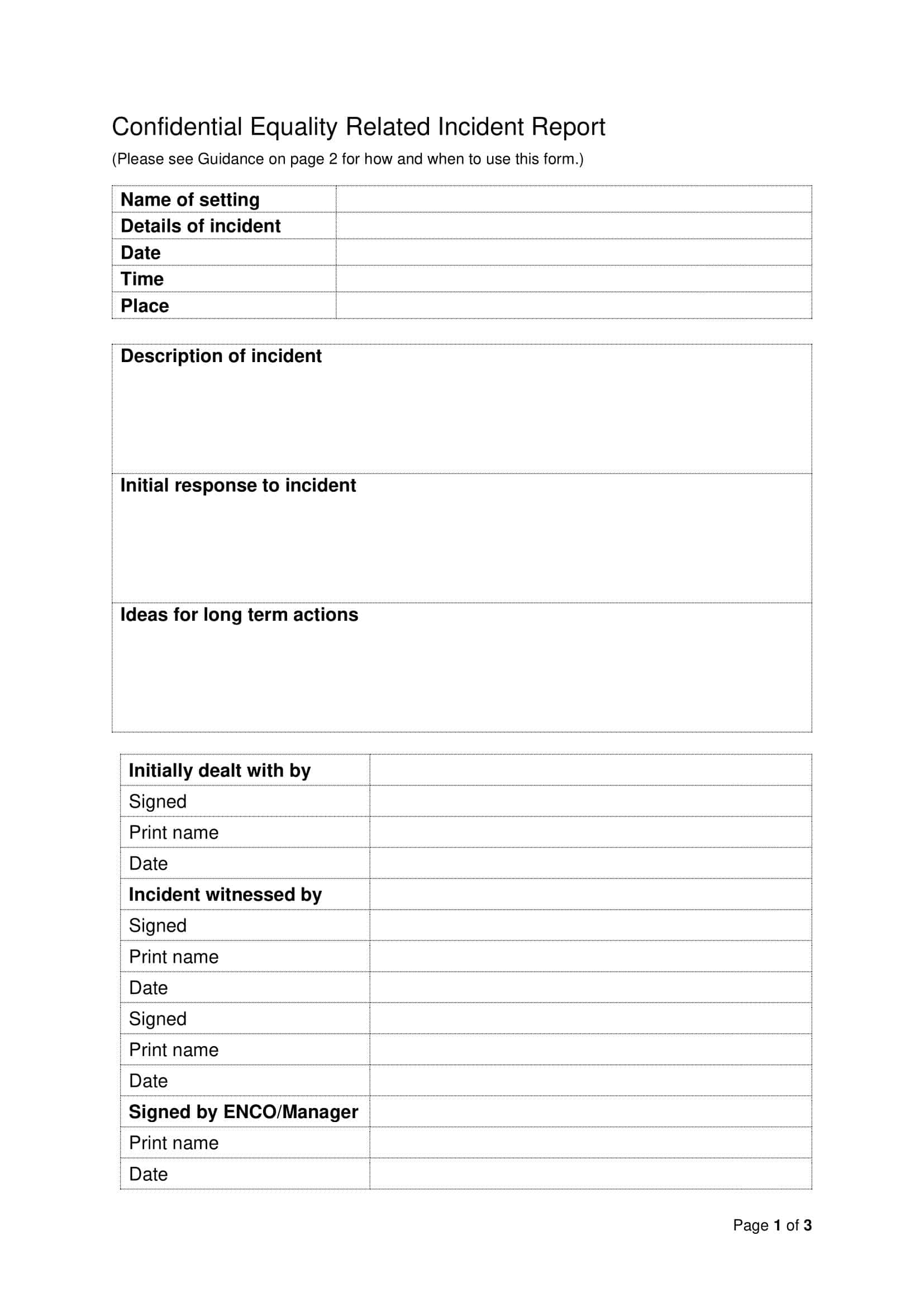 Incident report form worksheet Incident report form worksheet