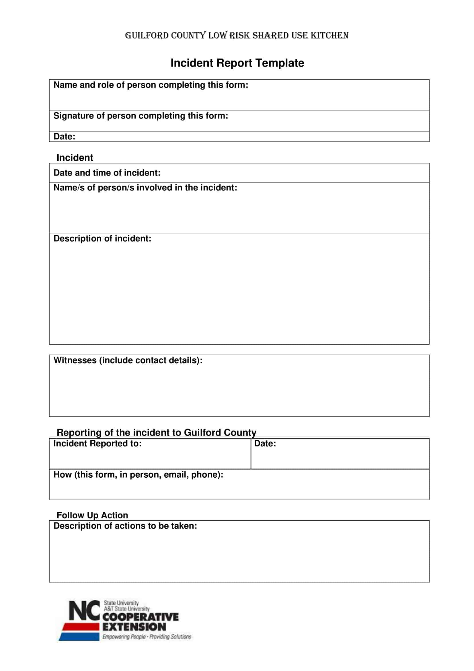 Incident report sheet template Incident report sheet template