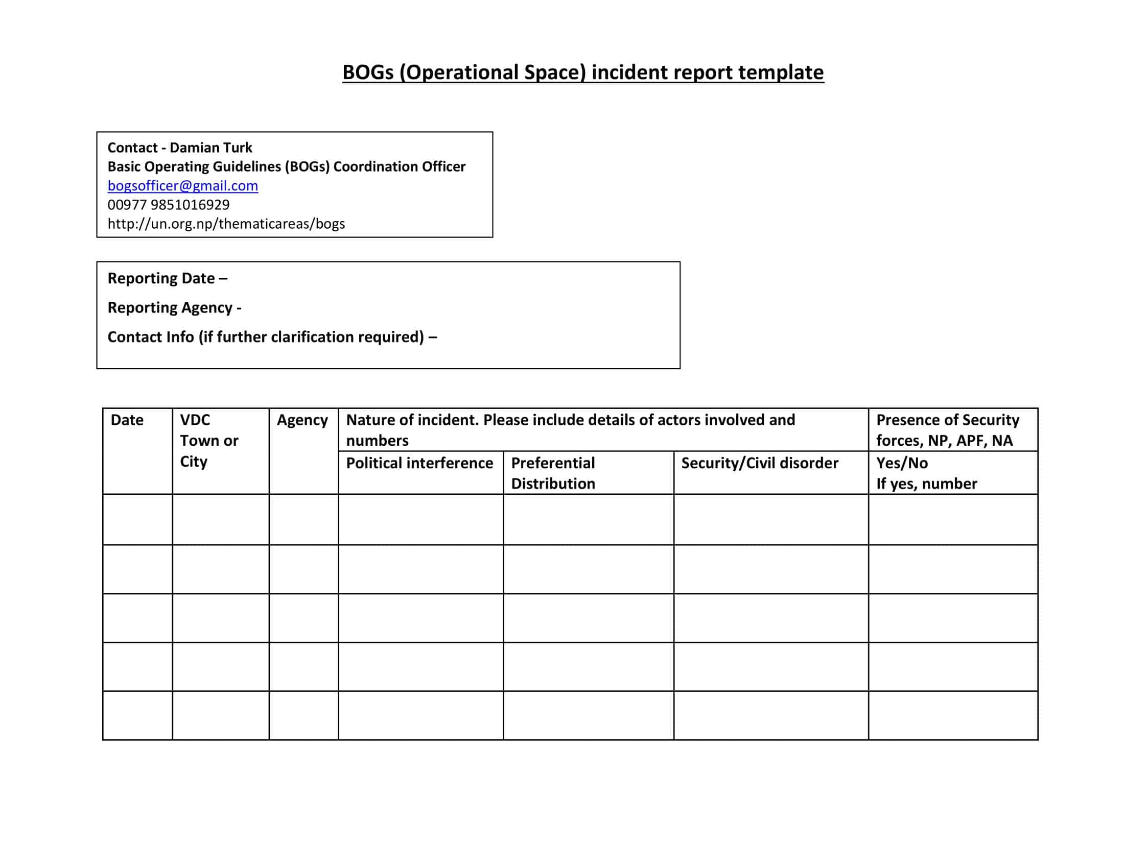 Incident report template PDF download Incident report template PDF download