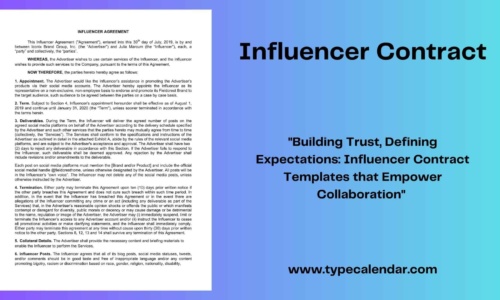 Free Printable Influencer Contract Templates [PDF, Word] Social Media