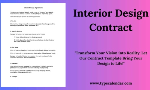 Free Printable Interior Design Contract Templates [PDF, Word, Excel] Sample