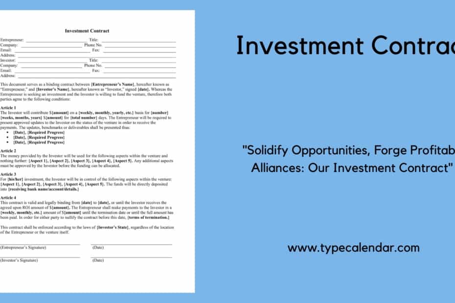 Investment Contract