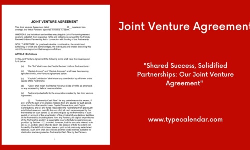 Free Printable Joint Venture Agreement Templates [PDF, Word] Real Estate, SBA