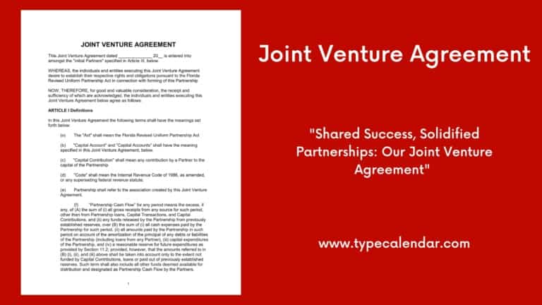 Free Printable Joint Venture Agreement Templates [PDF, Word] Real Estate, SBA
