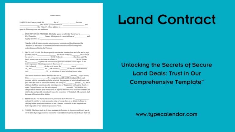 Free Printable Land Contract Templates [Word, PDF] Simple