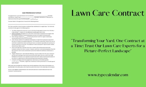 Free Printable Lawn Care Contract Templates [Proposal] Agreement