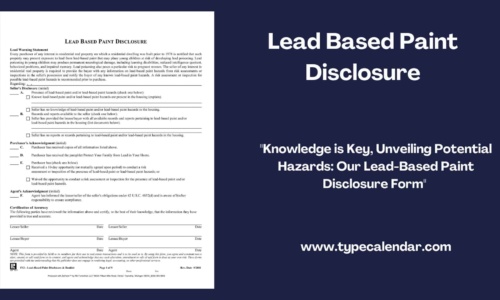 Free Printable Lead Based Paint Disclosure [PDF] Tenants Form for Renters