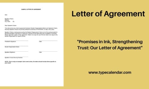 Free Printable Letter of Agreement Templates [Word, PDF] for Payment