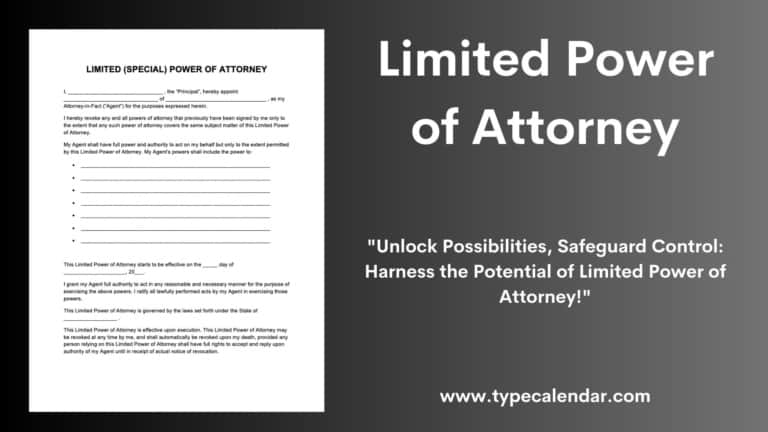 Free Printable Limited Power of Attorney Templates [PDF] for Property
