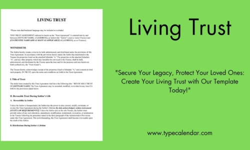 Free Printable Living Trust Templates [PDF] Irrevocable