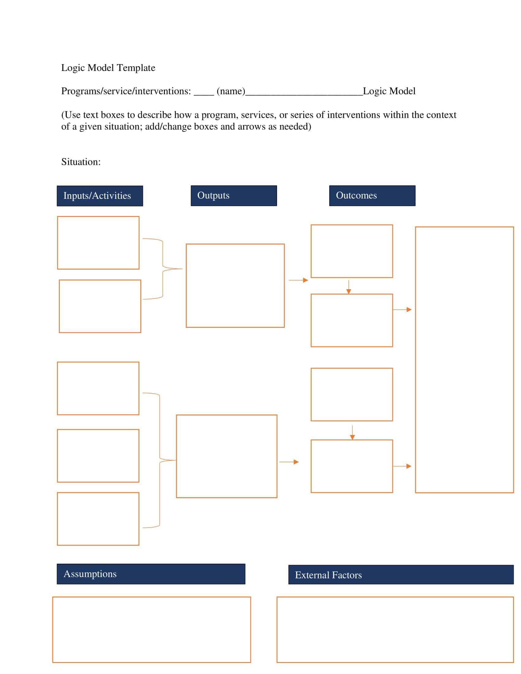 Logic model example in PDF format Logic model example in PDF format