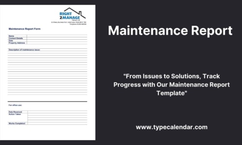 Free Printable Maintenance Report Templates [Excel, PDF, Word] Monthly