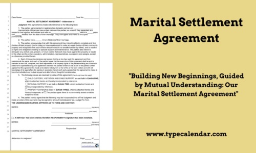 Free Printable Marital Settlement Agreement Templates [Word, PDF]