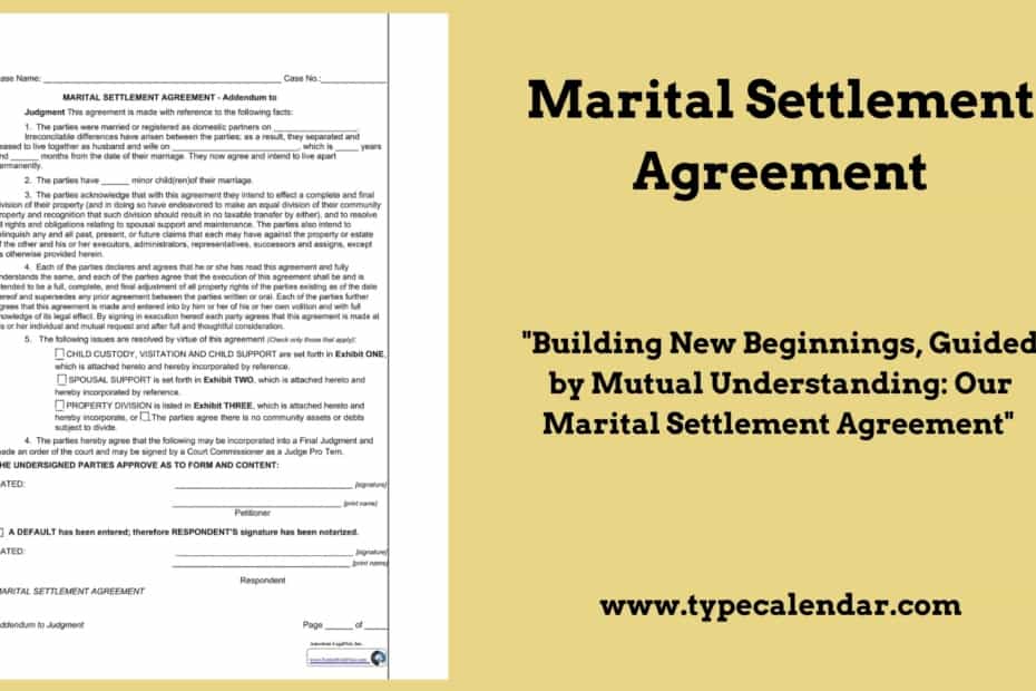 Marital Settlement Agreement