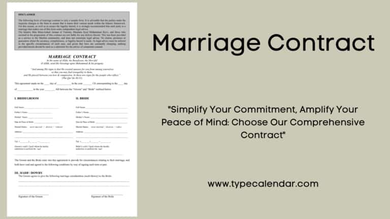 Free Printable Marriage Contract Templates [PDF, Word]