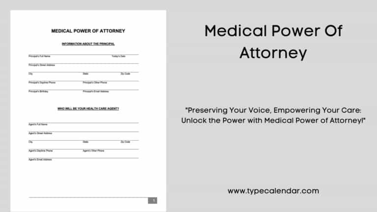 Free Printable Medical Power of Attorney Templates [PDF, Word]
