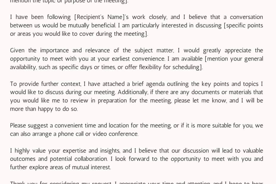 Meeting Request Email