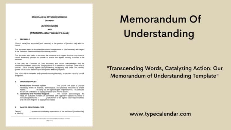 Free Printable Memorandum of Understanding Templates [Word, PDF]