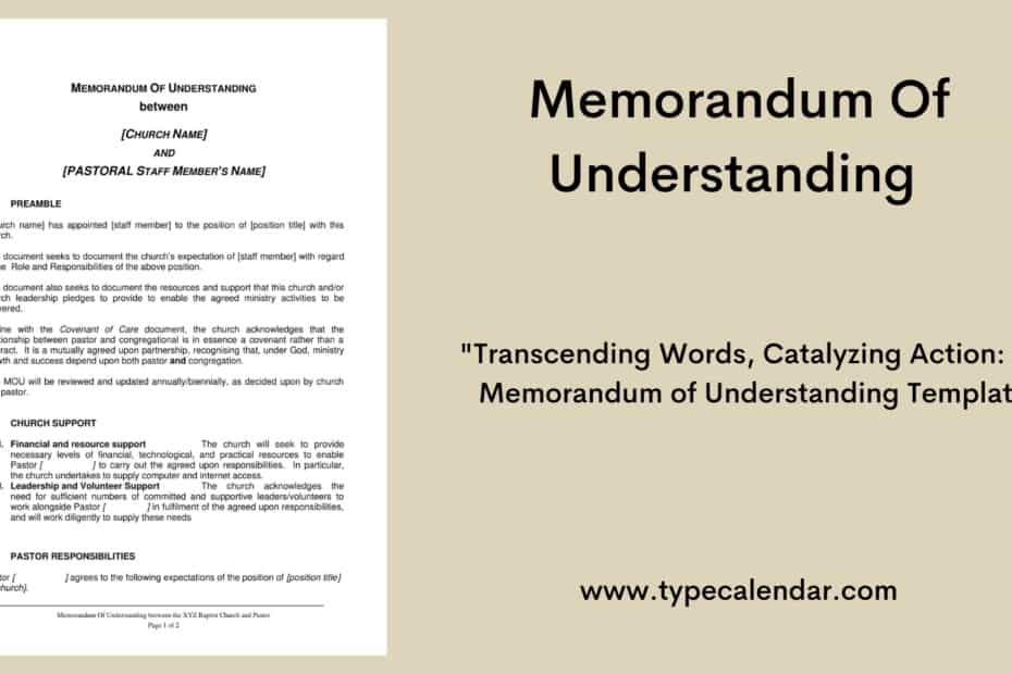 Memorandum Of Understanding