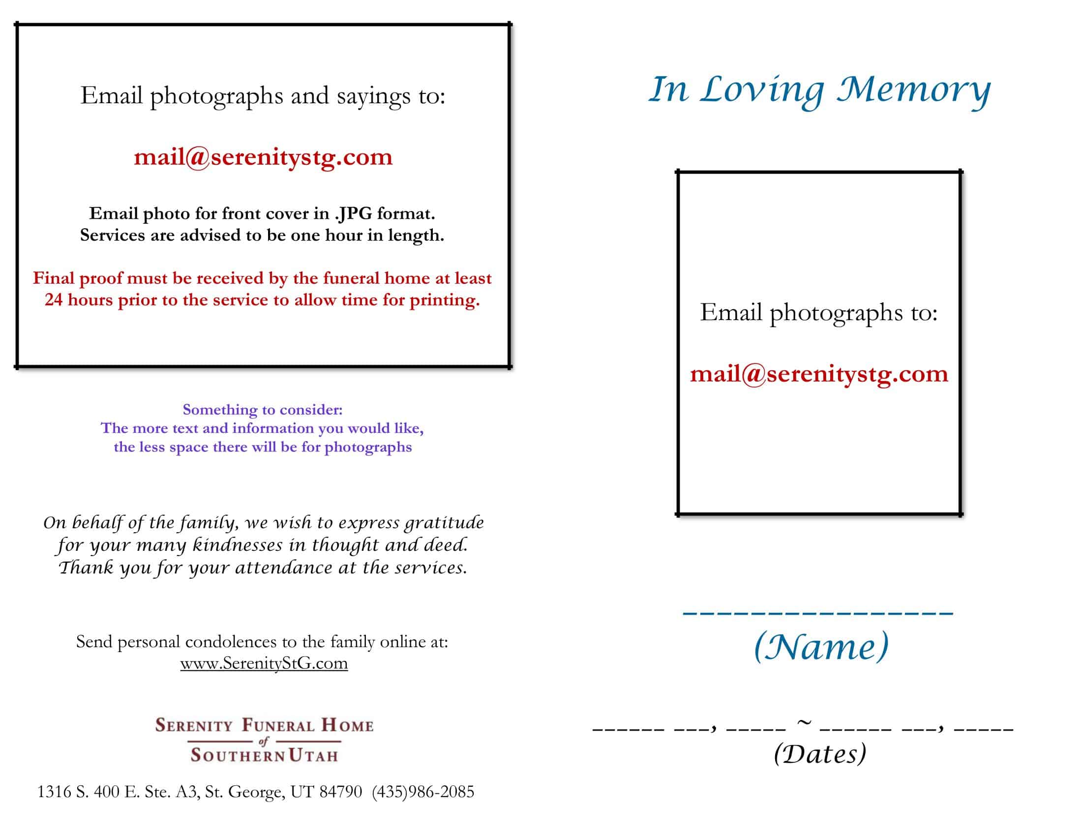 Memorial Card Template With Photo Memorial Card Template With Photo