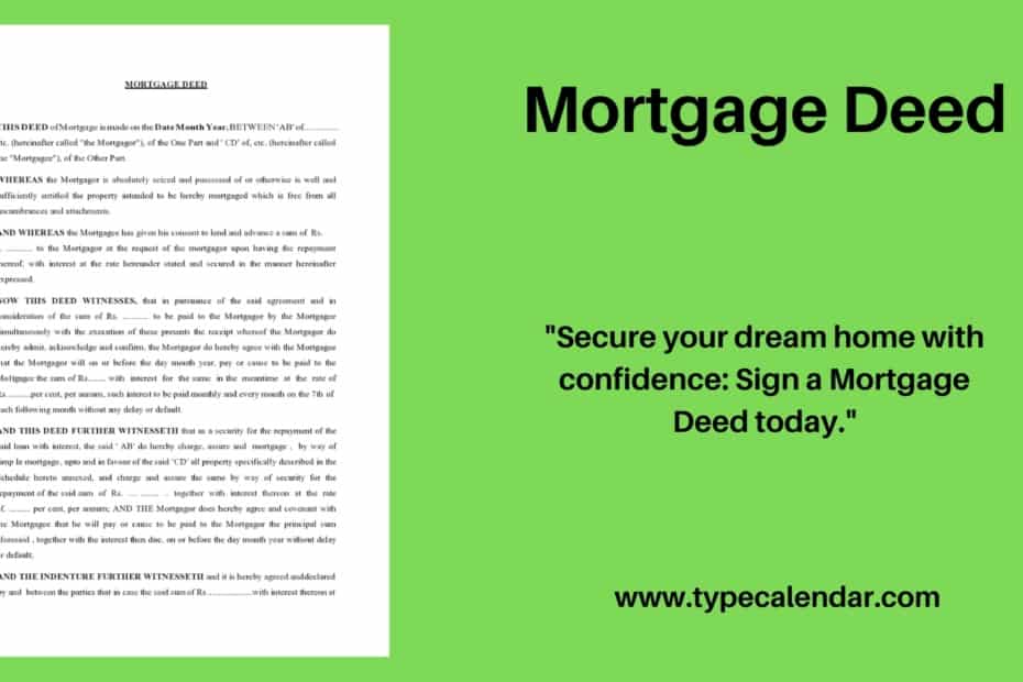 Mortgage Deed
