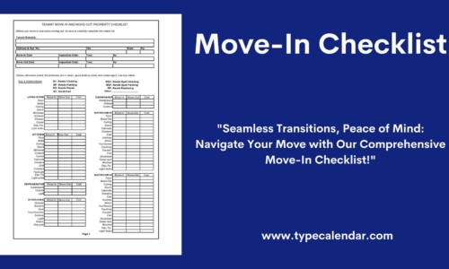 Free Printable Move-In Checklist Templates [Word, PDF]
