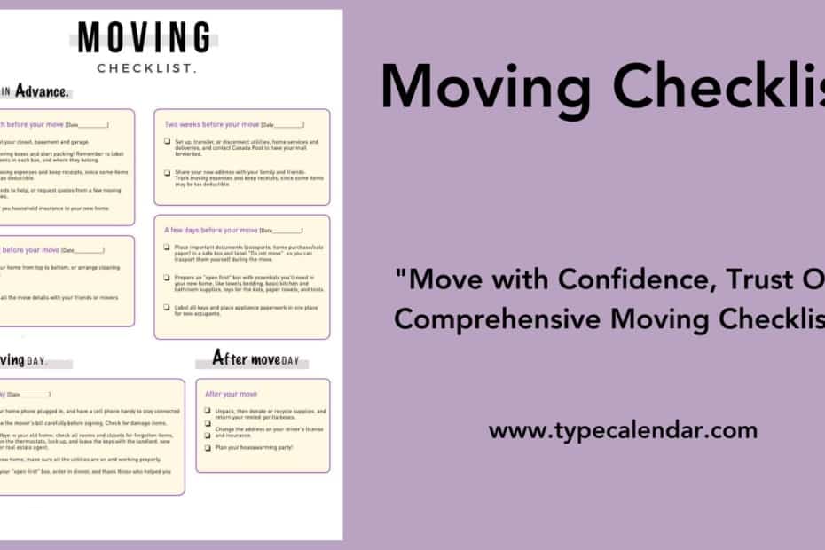 Moving Checklist