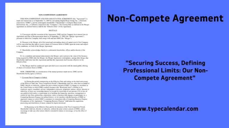 Free Printable Non-Compete Agreement Templates [Word, PDF]