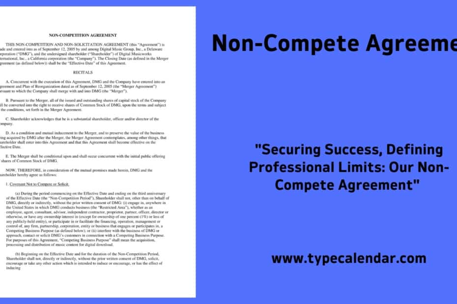 Non Compete Agreement