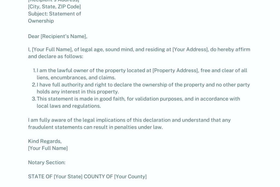 Notarized Letter