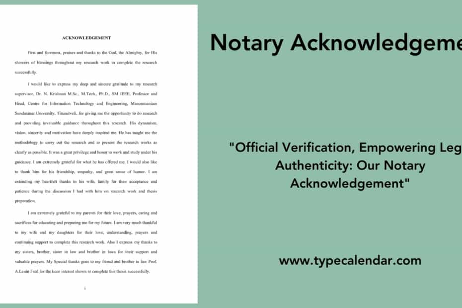 Notary Acknowledgement