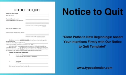 Free Printable Notice to Quit Templates [PDF, Word] 14-Day & Landlord