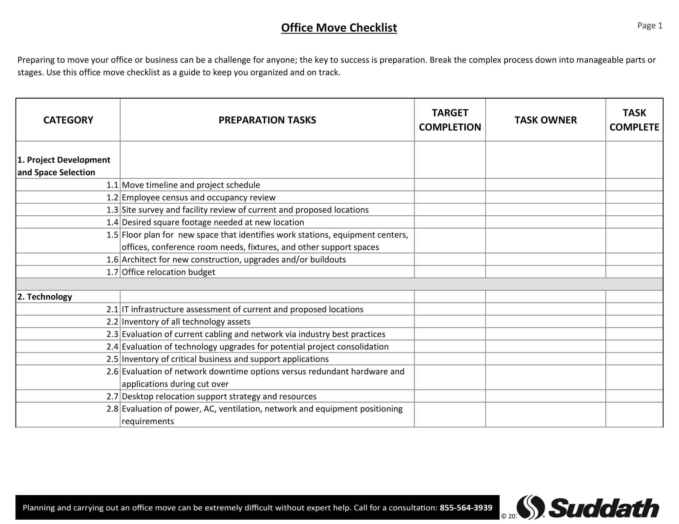 Free Printable Moving Checklist Template (Take The Stress Out Of Moving)