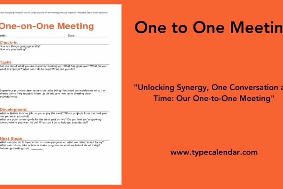One to One Meeting
