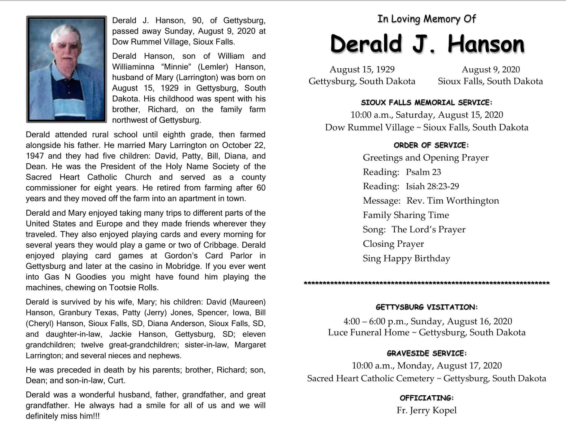 PDF Fillable Memorial Card Template PDF Fillable Memorial Card Template