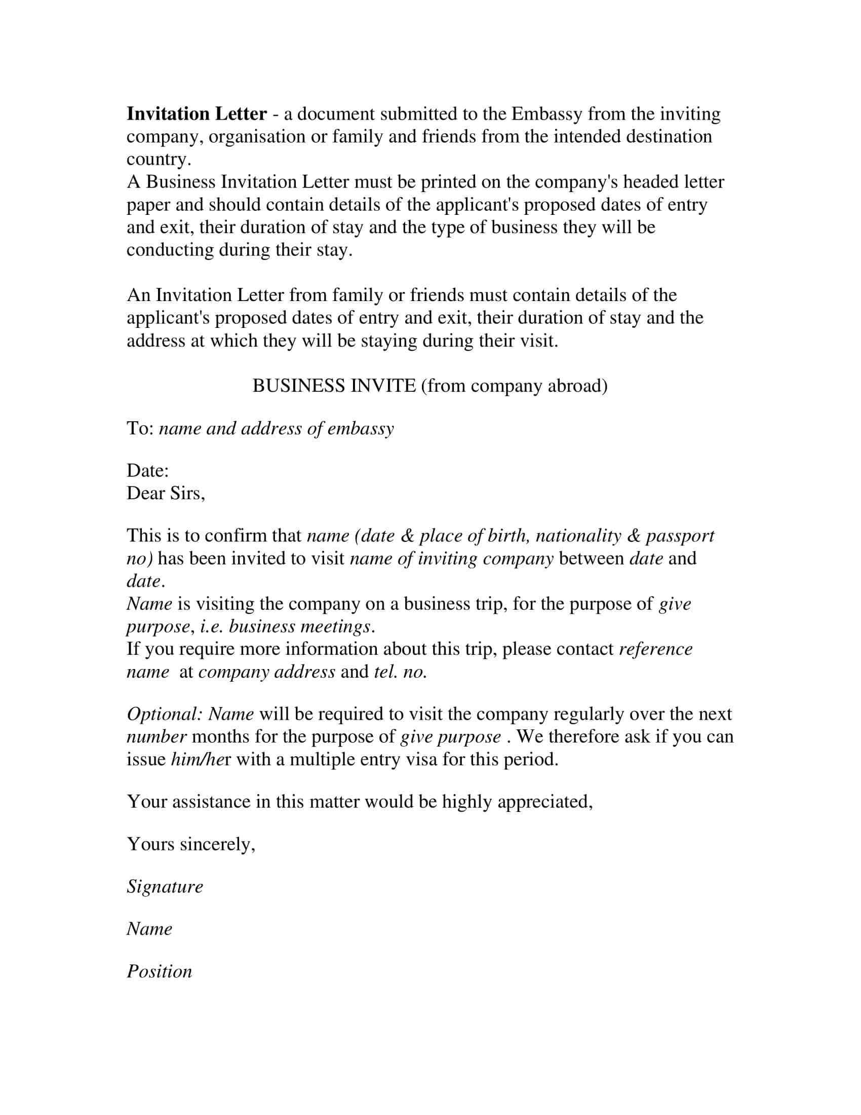 PDF Invitation Letter Download PDF Invitation Letter Download