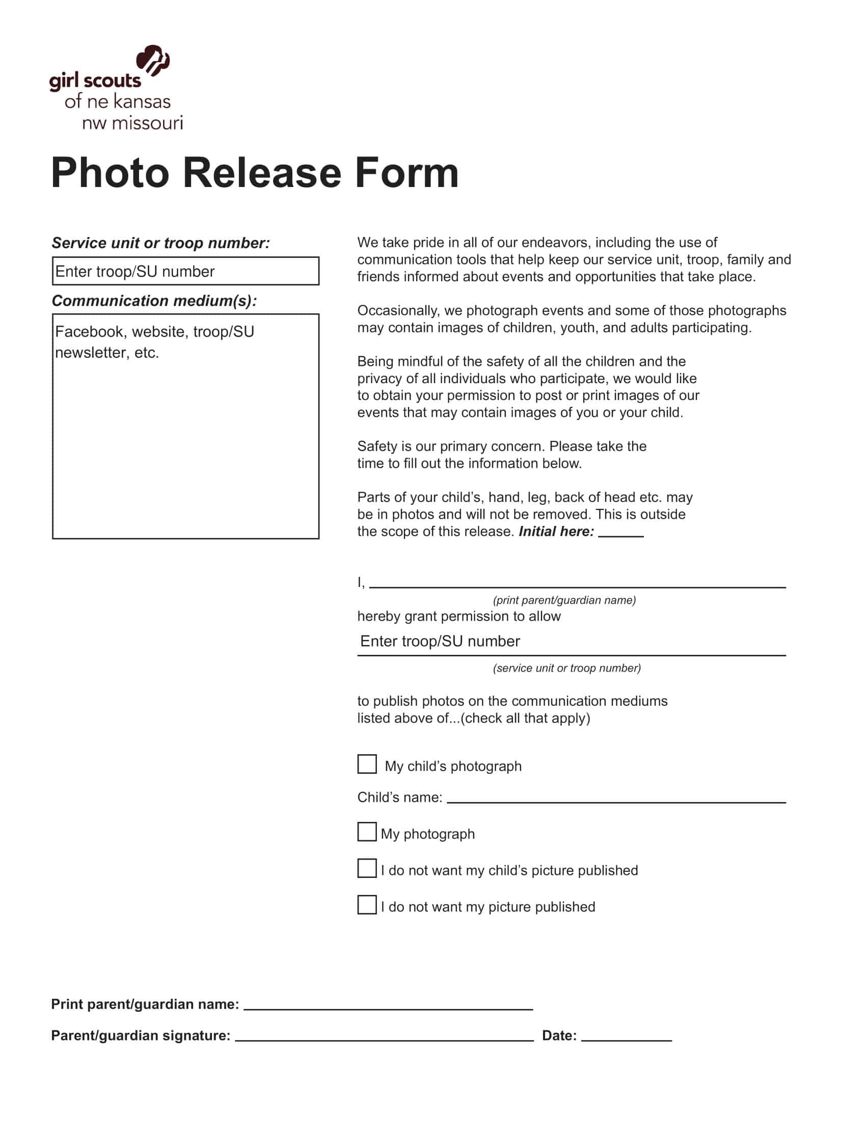 Free Printable Photo Release Form Templates [Word & PDF]