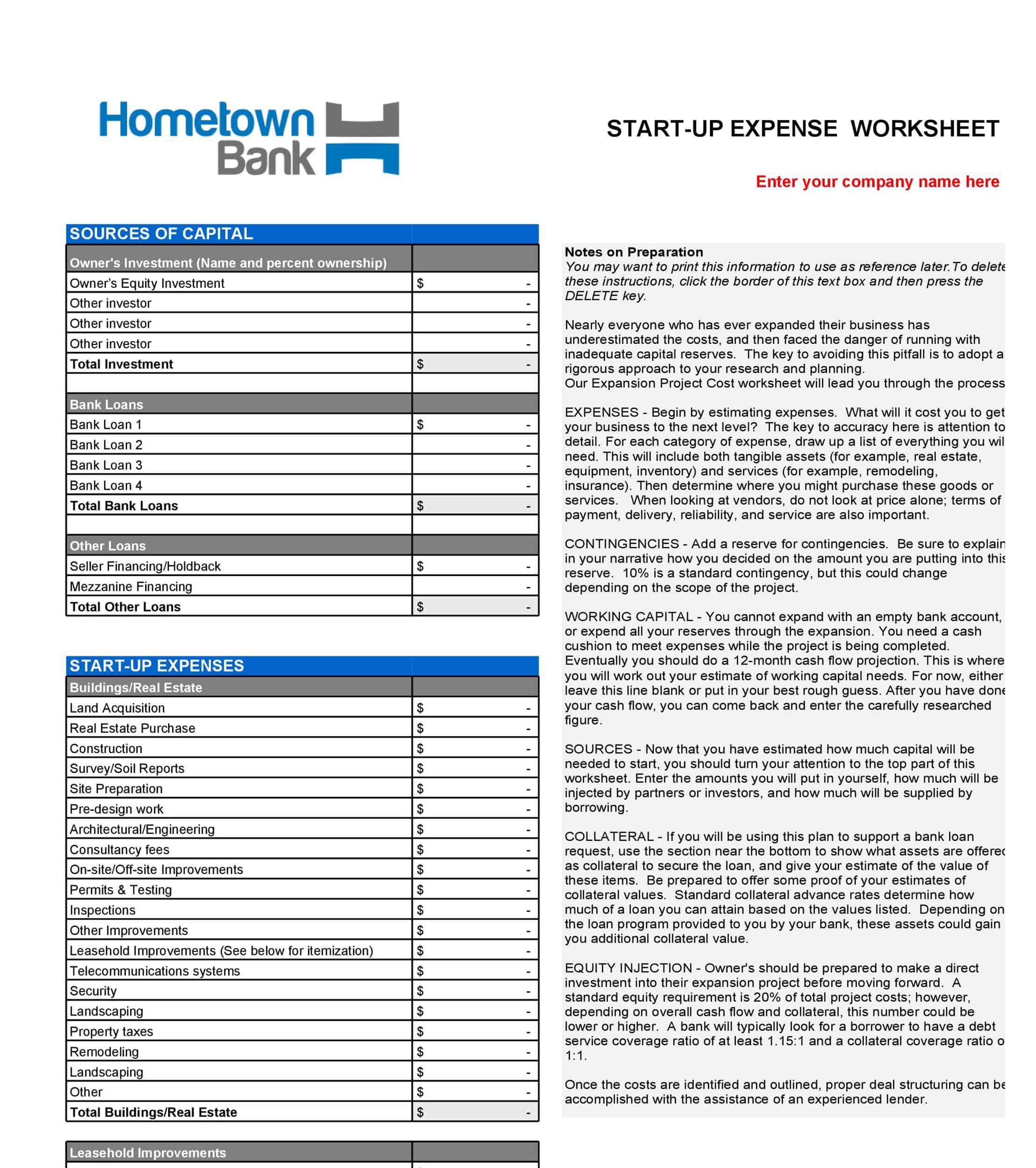 PDF Startup Budget Excel Template PDF Startup Budget Excel Template