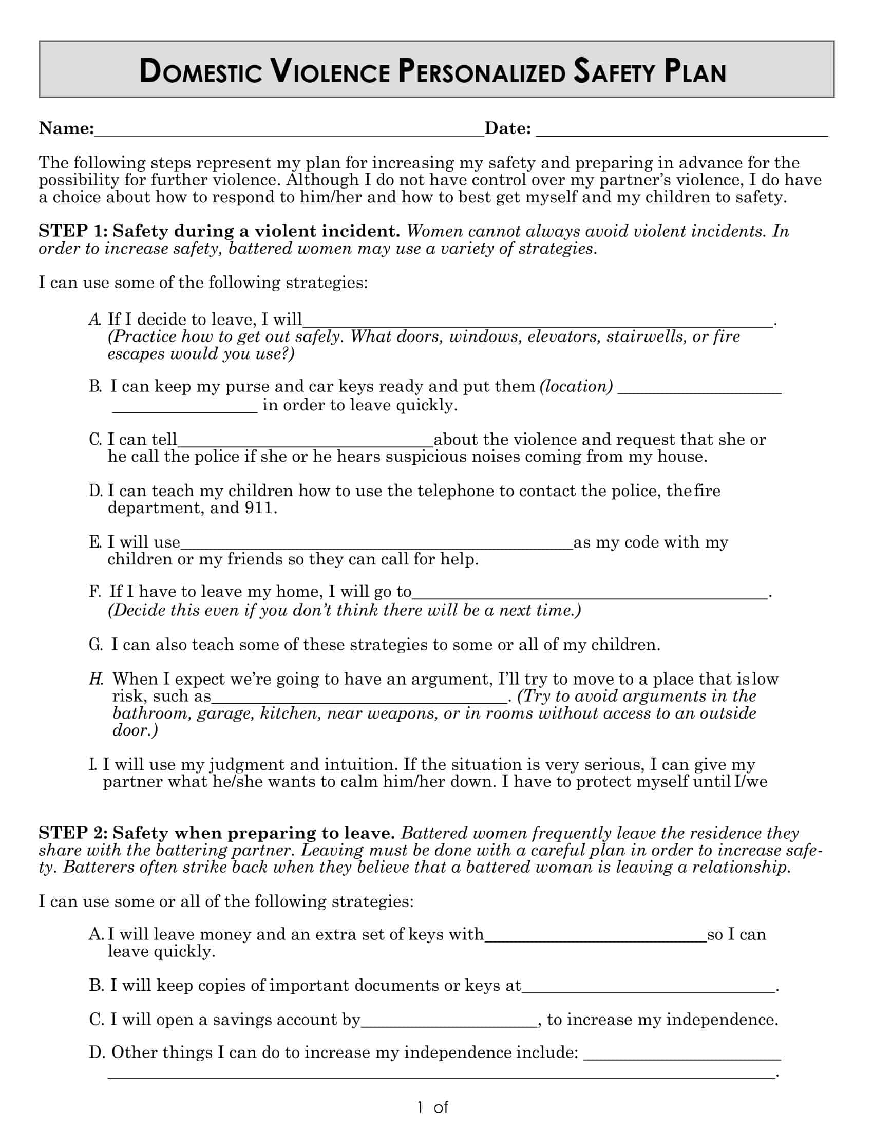 PDF safety plan template PDF safety plan template