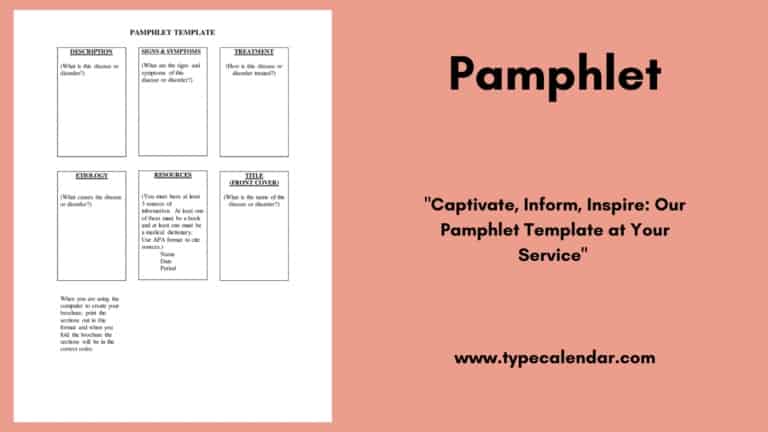 Free Printable Pamphlet Templates [Word, PDF] Funeral, Size