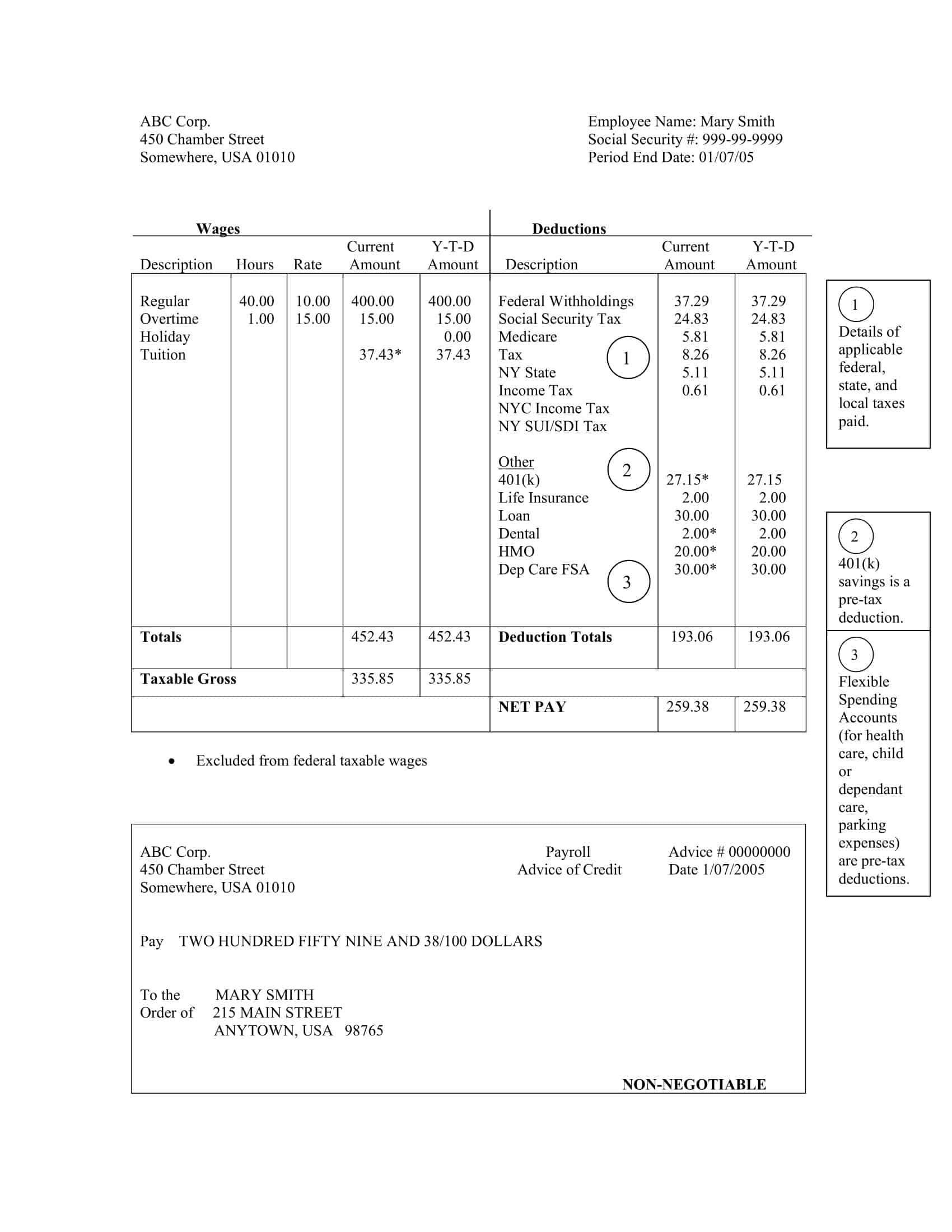 Pay Stub Sample Download Pay Stub Sample Download