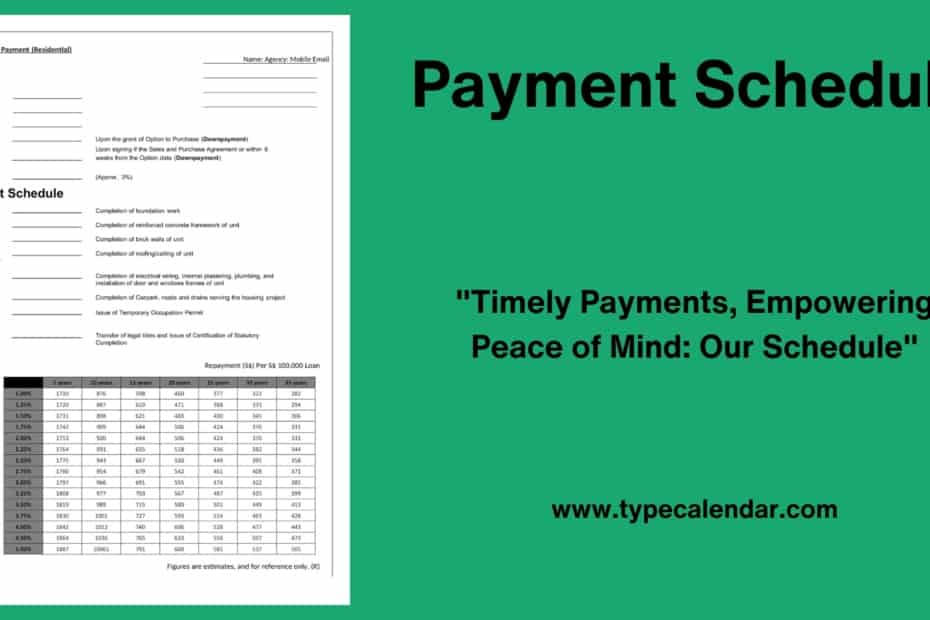 Payment Schedule