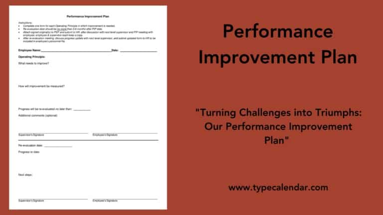 Free Printable Performance Improvement Plan Templates [Excel, PDF, Word]