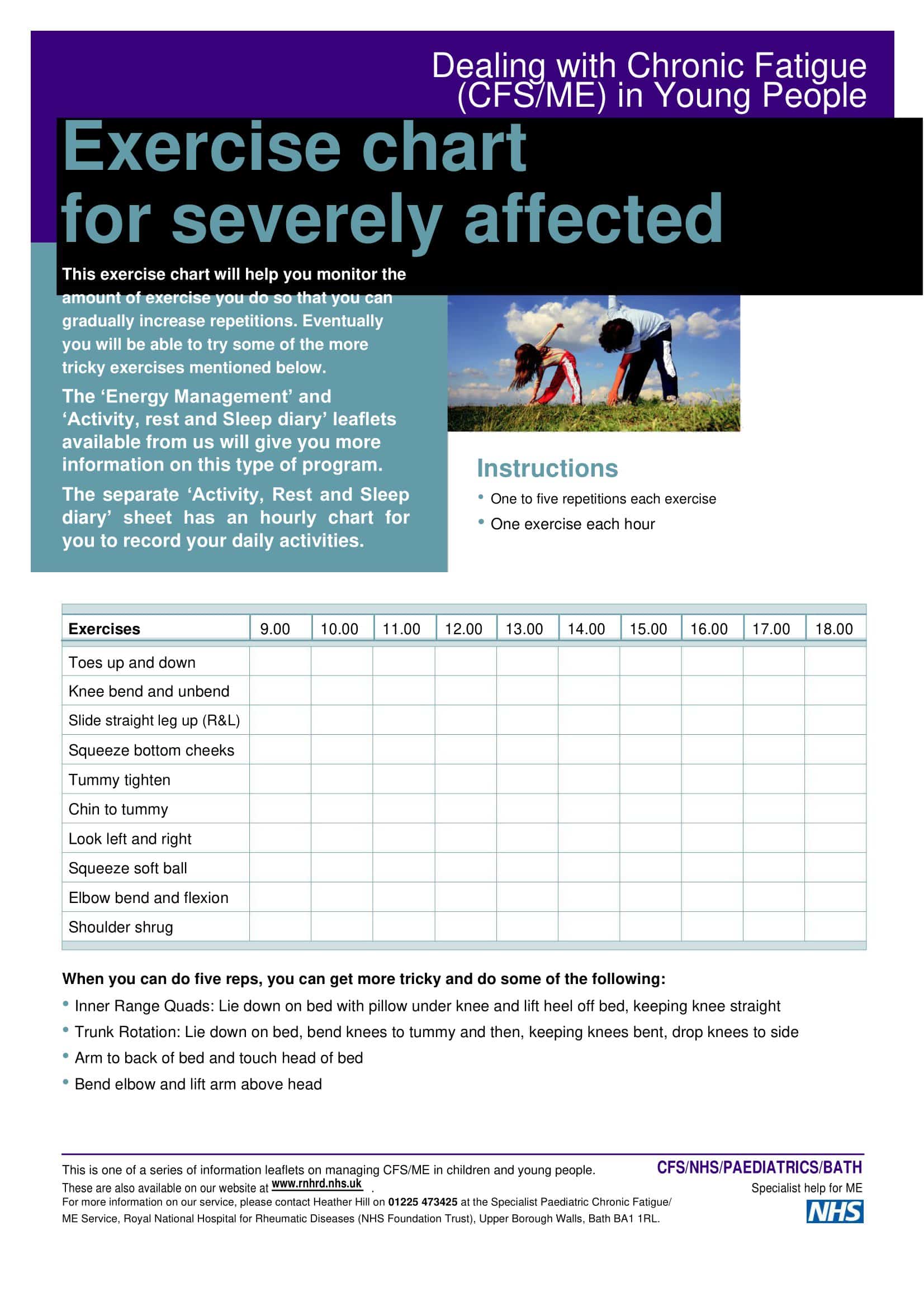 Personal exercise chart Word Personal exercise chart Word