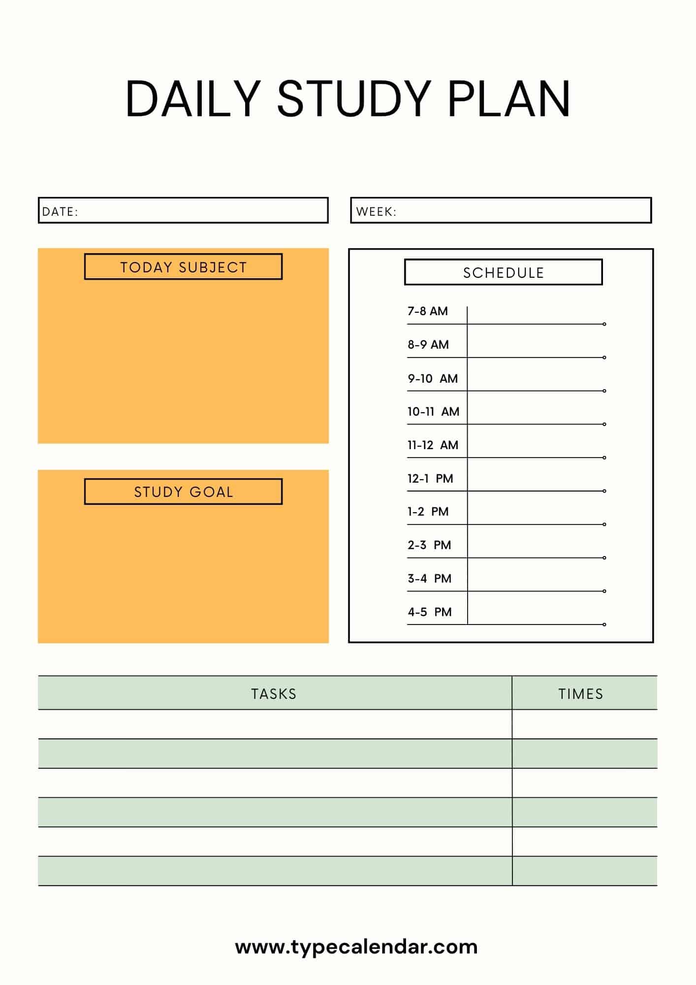 47 Free Printable Study Plan Templates Word Excel PDF 
