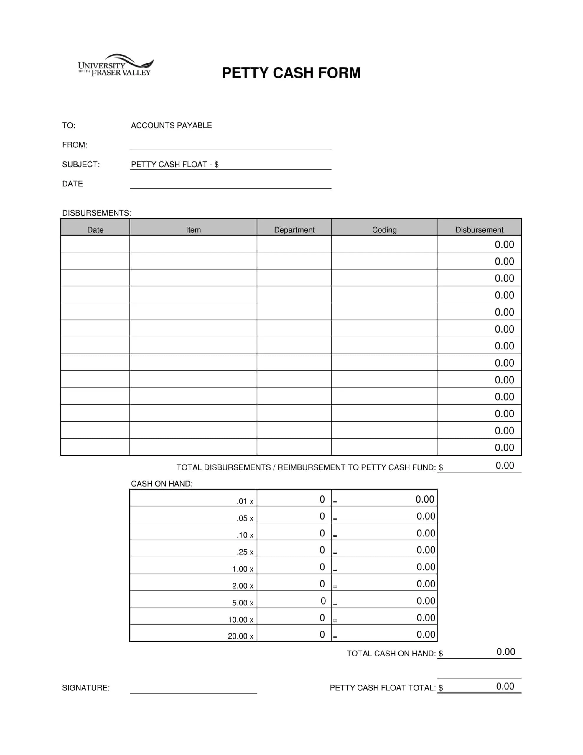 Petty Cash Log PDF Editable Petty Cash Log PDF Editable